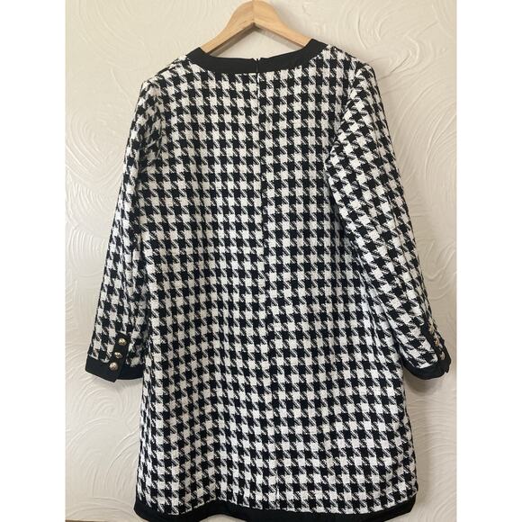 TUCKERNUCK Pomander Place Houndstooth Coco Tweed Bow Dress Size XXL - Picture 6 of 9